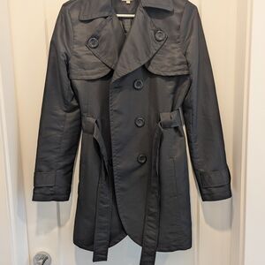 Women's Black Double-Breasted Coat